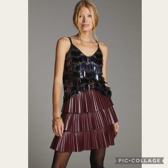 :Price Firm: Anthropologie Porridge Zig-Zag Sequined Cami - Picture 11 of 13